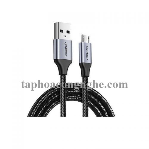 Ugreen 60145 0.5M màu Đen Cáp sạc truyền dữ liệu USB 2.0 sang MICRO USB vỏ dây bọc lưới US290 30060145